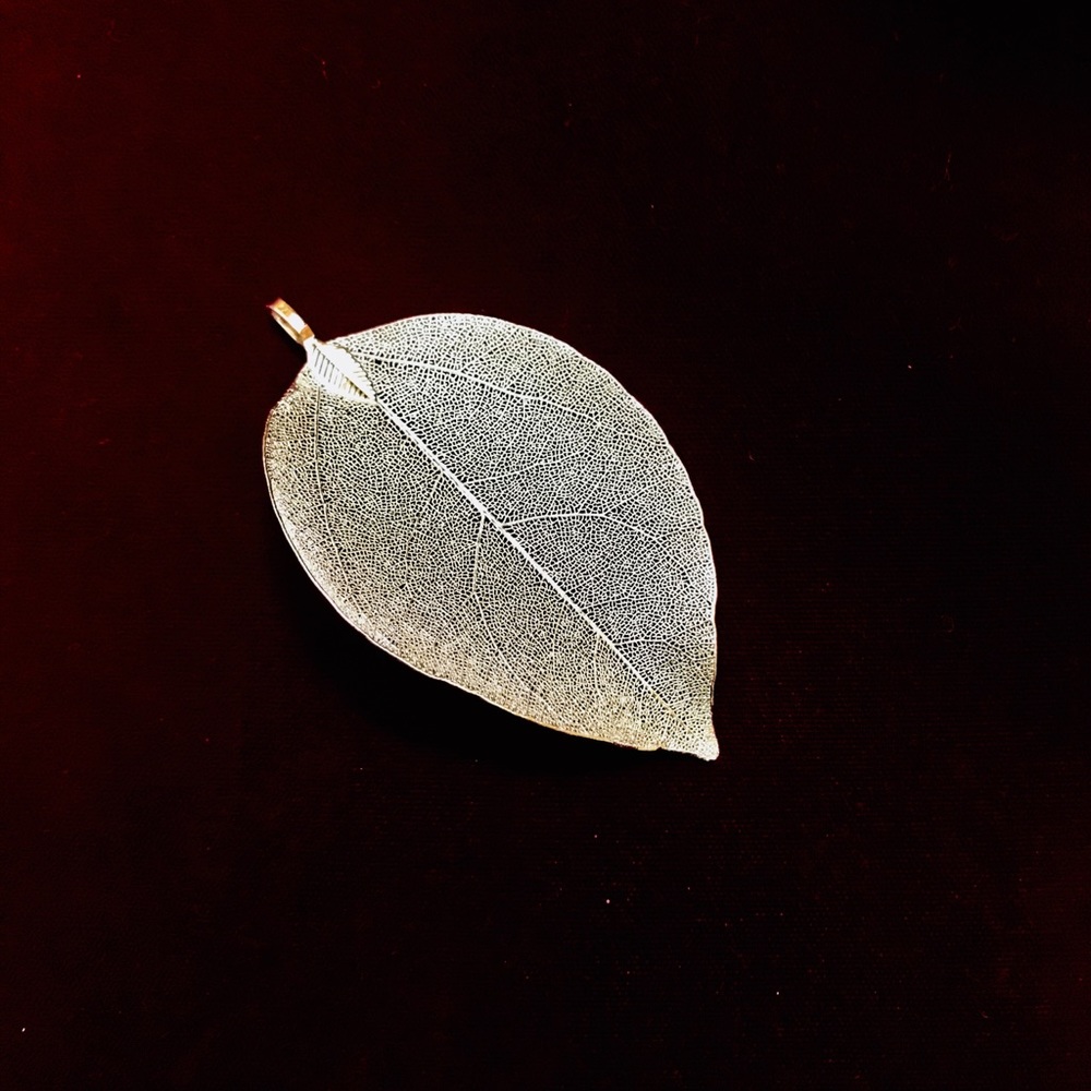 Leaf Charm - dipped in silver